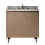 Meuble-lavabo autoportant de 76 cm avec lavabo, comptoir en granit naturel, aspect bois Heidelberg-349310668