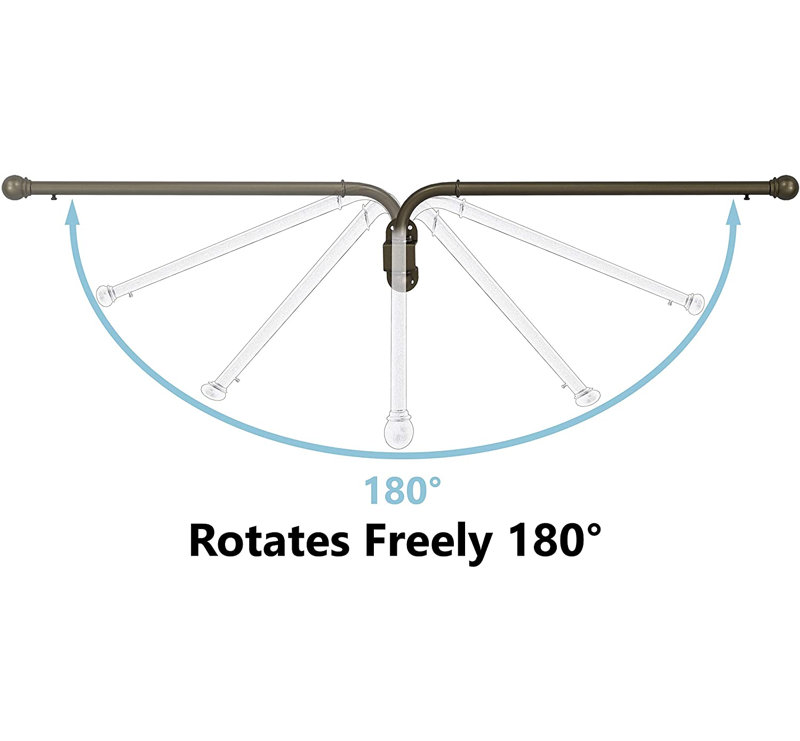 Tringle à rideaux simple réglable Ronna, H 0,5 po x l 24 po x p 0,5 po, Blanc lustré