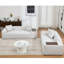 Ensemble 2 pièces gris - Canapé 3 places avec assise rembourrée épaisse et table d'appoint en tissu bouclé pour la maison, canapés gris