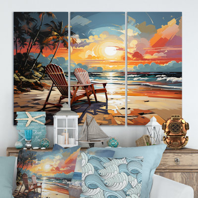 " Beach Photo Tropical Vibes XXXII " 3 - Pieces