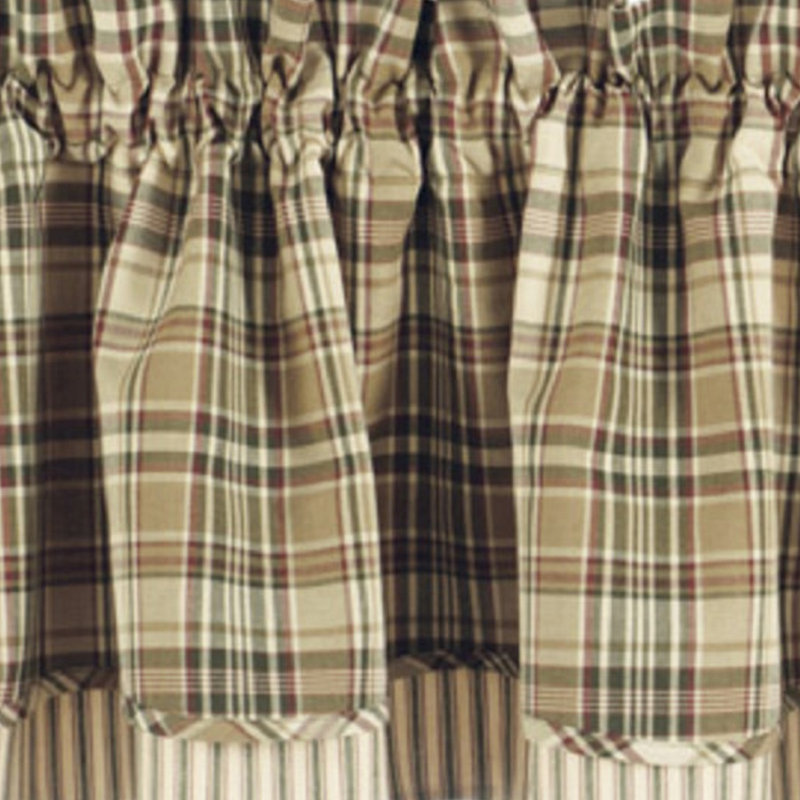  Beige Thyme Lined Layered Valance 16"L
