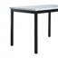 Ensemble de coin-repas en métal 5 pièces avec plateau en faux marbre blanc cassé stratifié, 4 chaises noires-493060771