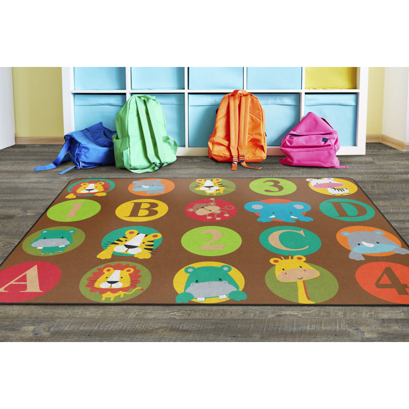 Jeu en tissu foncé 123 animaux Berman, H 0,5 po x l 72 po x P 100 po