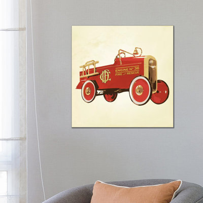 Modern Art- Fire Engine 36 by 5by5collective - Wrapped Canvas Gallery-Wrapped Canvas Giclée