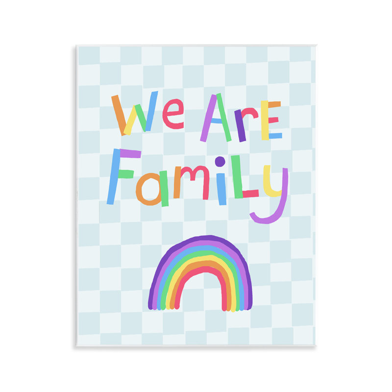 Plaque murale géométrique We Are Family, design par Carla Daly