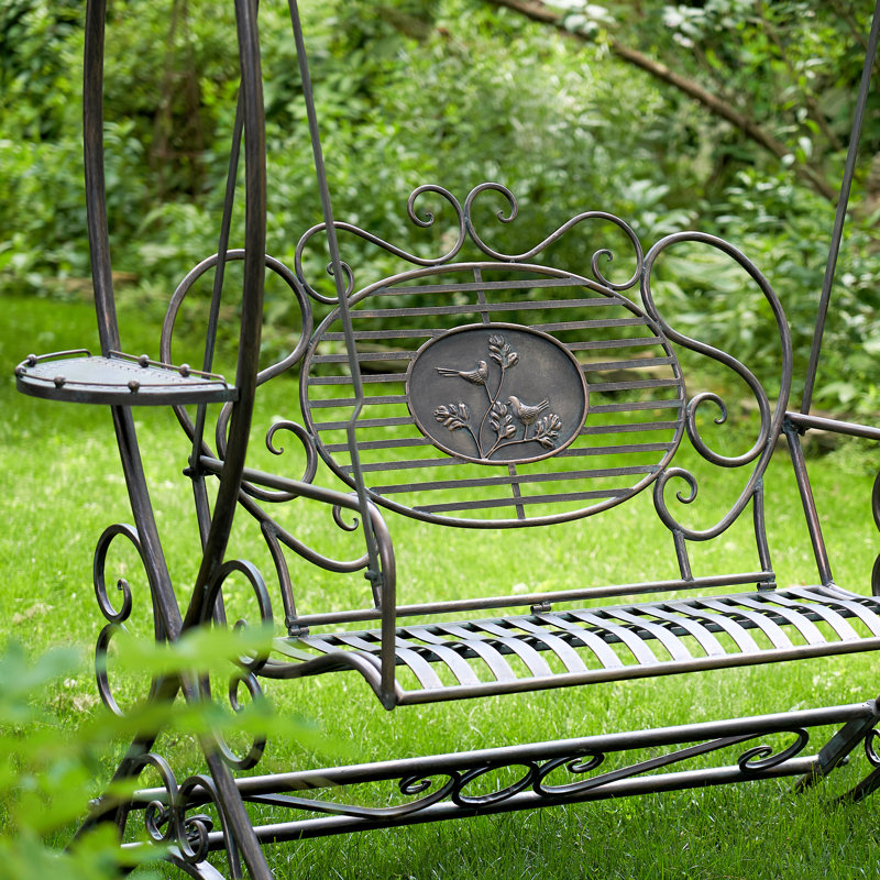 Balancelle de jardin avec support Burnett, Cuivre / Brun