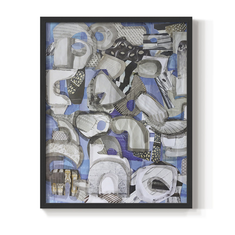 Mediterranean Port I Framed Print - Solid Wood, 11" H x 9" W, Black
