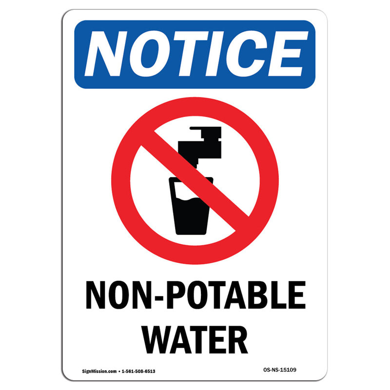 Non-Potable Water Sign