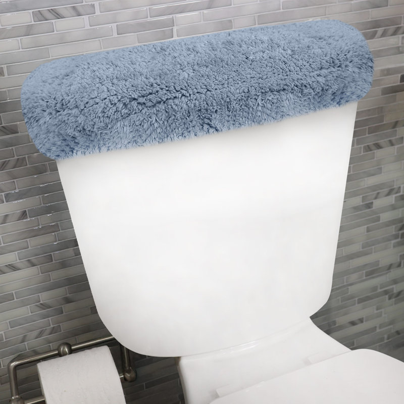 Tapis pour salle de bain Dobrinka, Bleu, 10 po x 22 po (couvercle de réservoir)