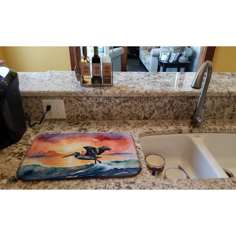 Pelican Fiery Sunset Dish Drying Mat