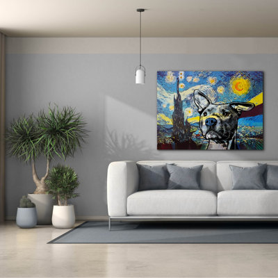 «Starry Pittie» par Dean Russo, art mural sur toile
