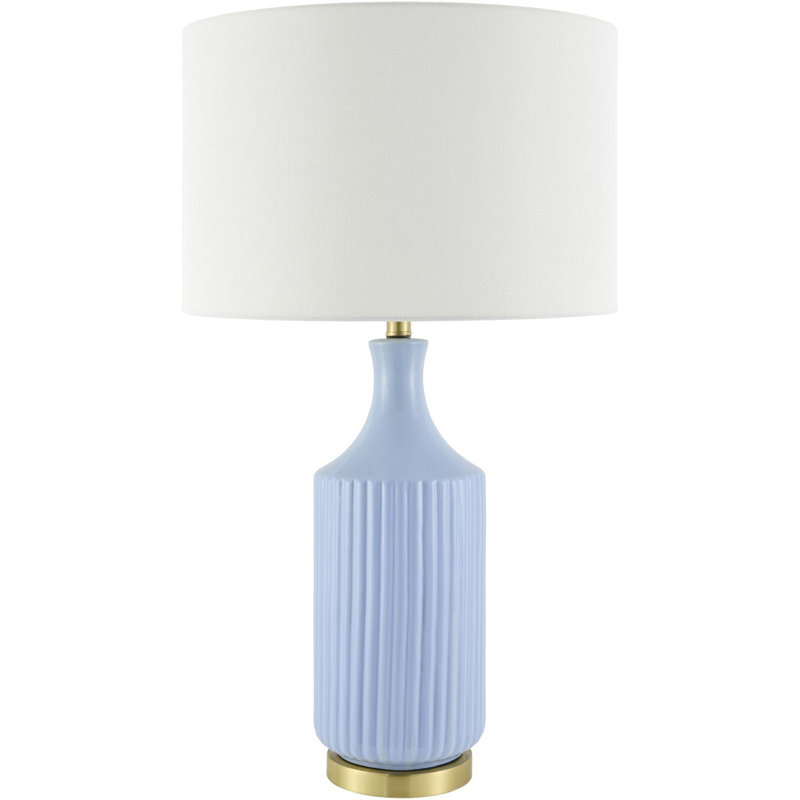 Waithman 30.5'' H Ceramic Table Lamp with Linen Shade , Blue