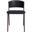 Ensemble de 4 chaises Ojani rembourrées en cuir avec pieds en fer et dossier ouvert-931464302