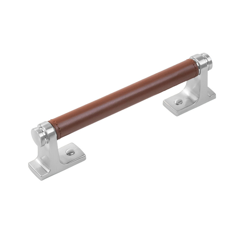 Reserve Bar / Handle Pull, Satin Nickel/Brown