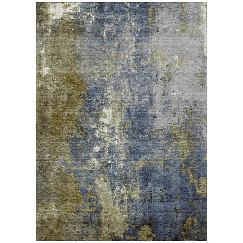 Tapis kaki Xhevrie intérieur / extérieur lavable à la machine, Rectangle 5 pi x 7 pi 6 po