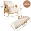 Ensemble de 2 fauteuils convertibles convertibles, fauteuil d'appoint rembourré en lin beige de 34,6 po avec structure en bois massif, canapé-lit coulissant moderne avec dossier réglable, canapé-lit d'intérieur pour salon