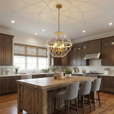 18-inch 4-light Geometric Openwork Chandelier White 