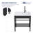 28" W x 31.1" H  Freestanding Laundry Sink with Integrated Washboard and Black Metal Frame