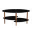 Table basse noire ovale en verre-1879133791