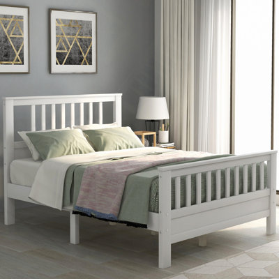 Wood Platform Bed With Headboard And Footboard