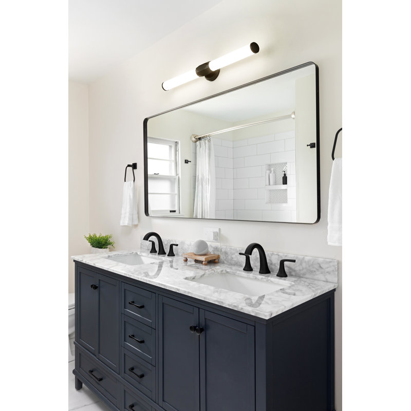 Éclairage pour meuble-lavabo à DEL à intensité variable Ismerai, Noir mat