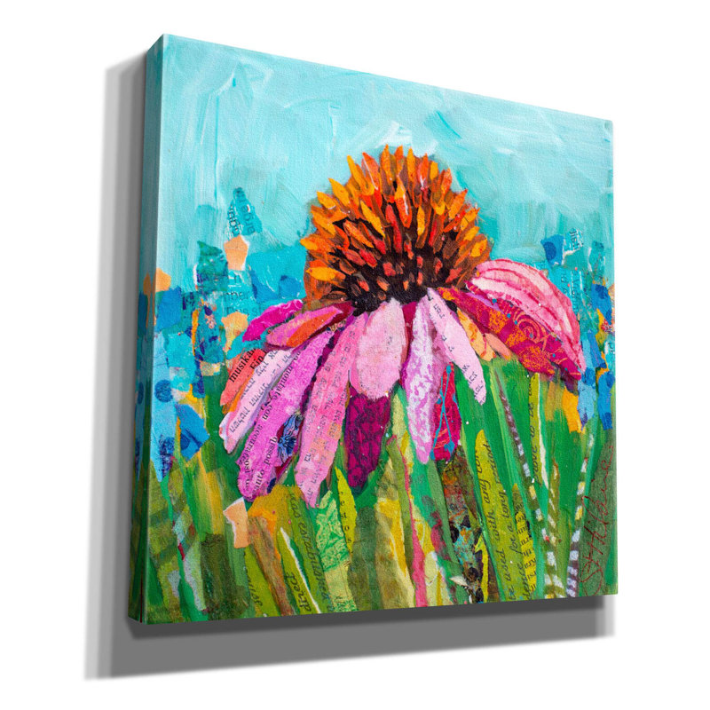«Coneflower» par St. Hilaire Elizabeth, art mural sur toile, H 12 po x l 12 po x P 0,75 po