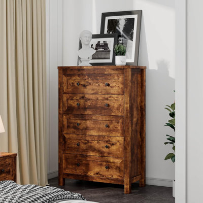 Commode haute 5 tiroirs Devion Farmhouse