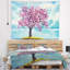 Tapisserie en polyester floral sakura fleurs avec accessoires suspendus inclus-28500080