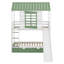 Lit superposé en bois simple au-dessus de simple en forme de maison avec lit gigogne et glissade convertible