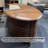 94.49"Modern Curved Solid Wood Ash Executive Desk