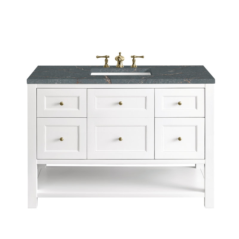 Breckenridge 48 in. Single Vanity, Bright White, Parisien Bleu, 8" Widespread