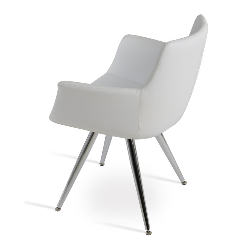Chaise à accoudoirs chromée Bottega, Noir