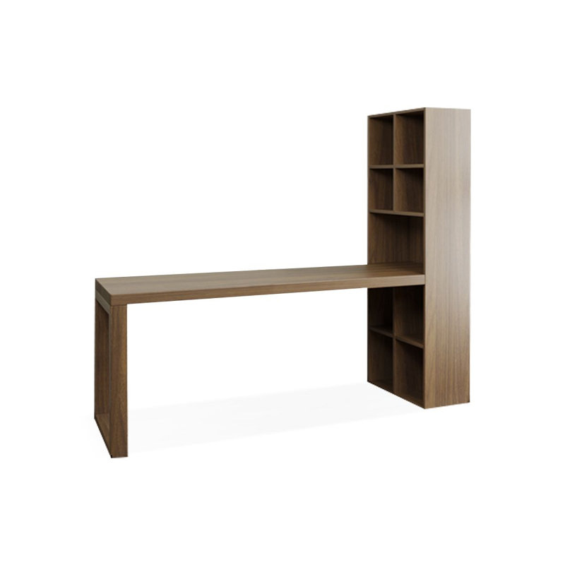 Bureau rectangulaire en bois massif noyer, H 29,53 po x l 70,87 po x P 23,62 po, Retour à droite