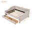 Upholstered Daybed With Two Drawers, Wood Slat Support-1785735320