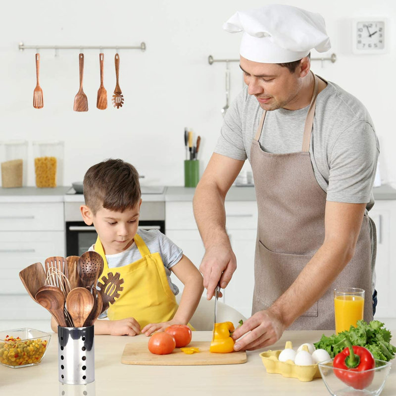 AIRPJ 11 Piece Cooking Utensil Set with Utensil Crock