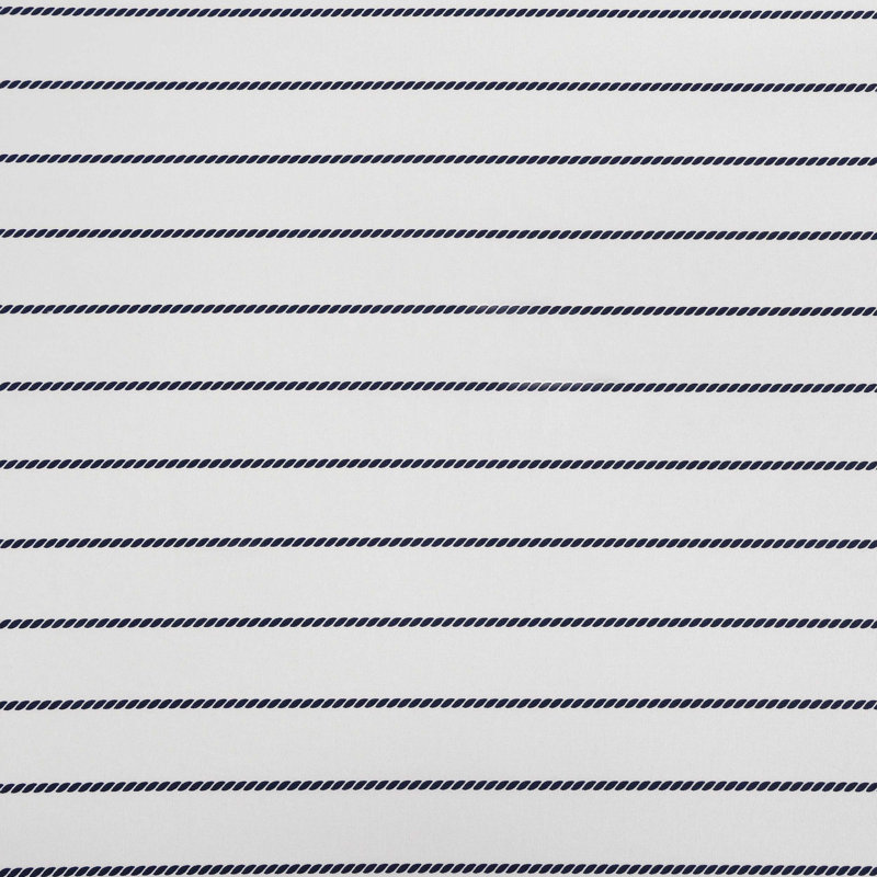 Tommy Hilfiger Printed Percale Cotton Sheet Set, Full Sheet Set with 1 Pillowcase, White Striped