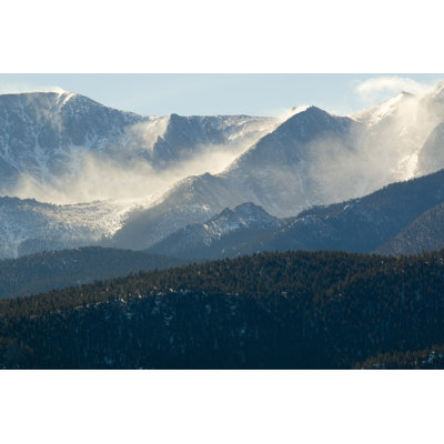 Blowing Snow On Pikes Peak Colorado - Wrapped Canvas Print