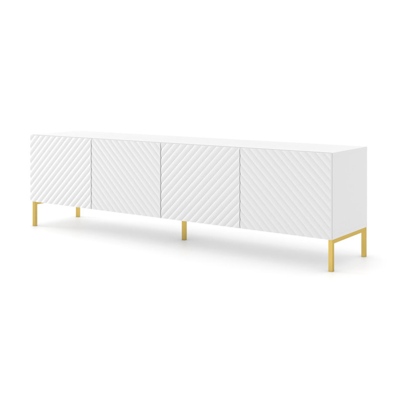 Anjulie Unfinished TV Stand for TVs up to 85", White Matt