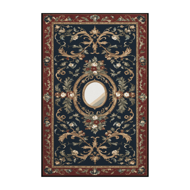 Tapis noir français lavable à la machine, Rectangulaire 3 pi x 5 pi