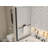 34-34 3/8"W x 58" H Frameless Pivot Tub Door With 1/4" Tempered Glass And Towel Bar, Matte Black-123300300