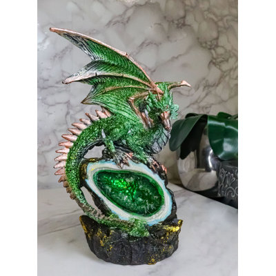 Figurine en métal vert et or Dragon