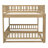 Queen over Queen Bunk Bed with Ladder and Guardrails, Walnut-1211204775