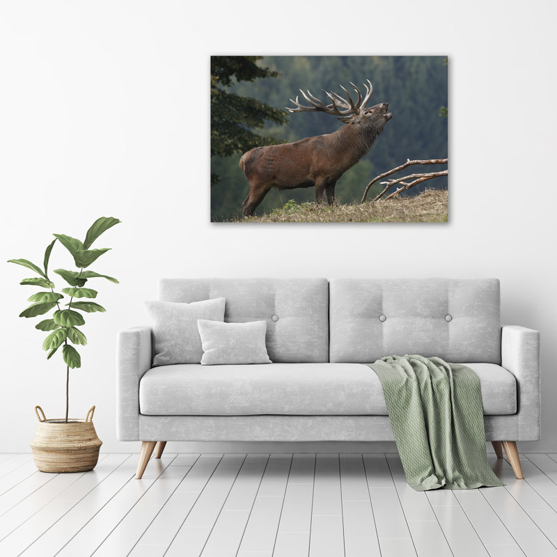 Deer on the hill 1 Piece Wrapped Canvas Wall Art