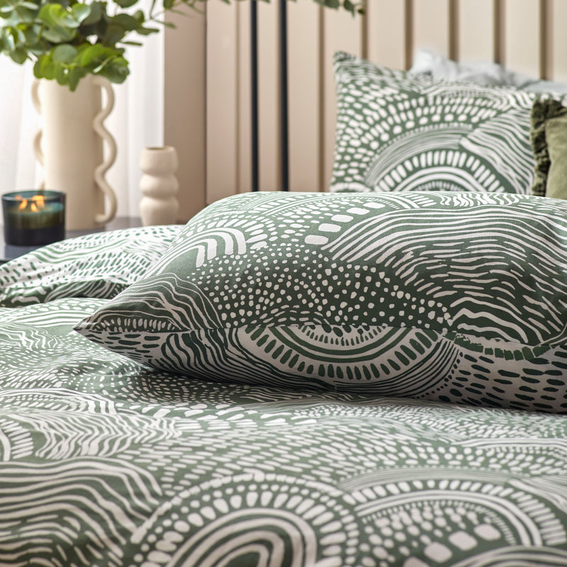 Bramblett Cotton Blend Abstract Bedding with Pillowcases, Super King Duvet Cover + 2 Standard Pillowcases 