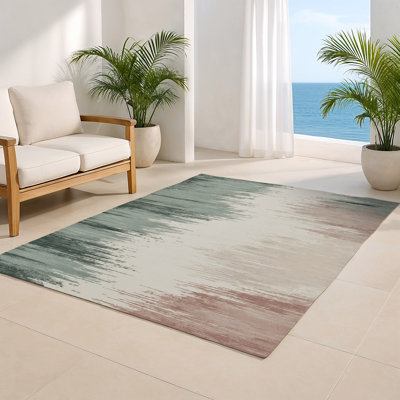 Watercolor Gray Indoor and Outdoor Area Rug