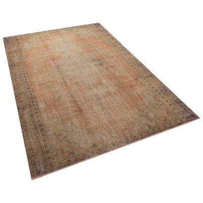 Tapis oriental turc brun en laine noué à la main
