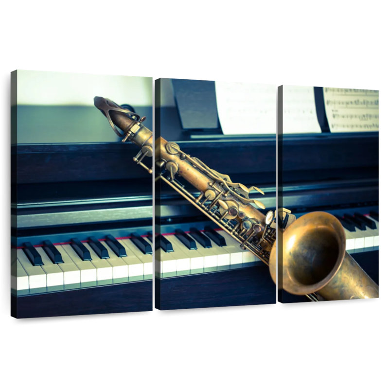 Abarca piano et saxophone, H 28 po x l 45 po