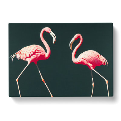 Shining Flamingos - Wrapped Canvas