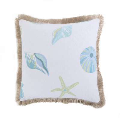 Del Ray Quilted Shell Burlap fringe Pillow