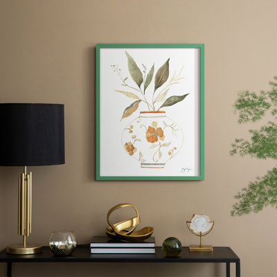 «Neutral Floral II», reproduction encadrée - bois massif